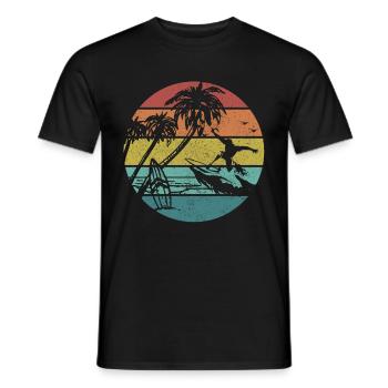 Surfing Vintage surfeur cadeau - T-shirt homme - noir - Devant - AI Model Male 178 light (178cm)
