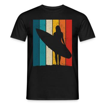 Surfing Vintage Surfer Gift - Men's T-Shirt - black - Front - AI Model Male 178 light (178cm)