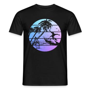 Surfer Vintage Surf Gift - Men's T-Shirt - black - Front - AI Model Male 178 light (178cm)