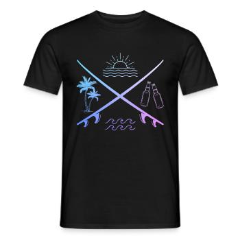 Surfer Vintage Surf Geschenk - Männer T-Shirt - Schwarz - Vorne - AI Model Male 178 light (178cm)
