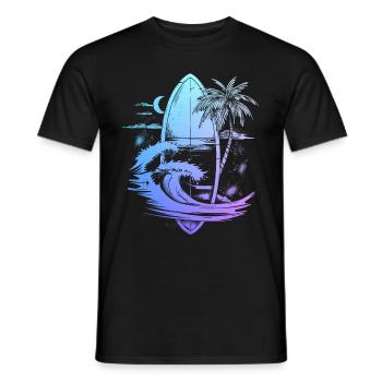 Surfer Vintage Surf Gift - Men's T-Shirt - black - Front - AI Model Male 178 light (178cm)