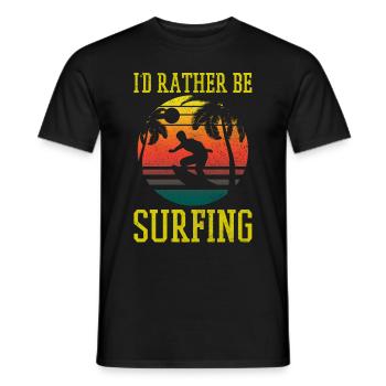 Surfer Vintage Surf Gift - Men's T-Shirt - black - Front - AI Model Male 178 light (178cm)