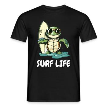 Turtle Vintage Surfer Gift - Men's T-Shirt - black - Front - AI Model Male 178 light (178cm)
