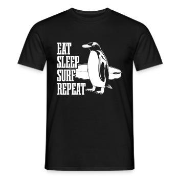 Surfen Pinguin Vintage Surfer Geschenk - Männer T-Shirt - Schwarz - Vorne - AI Model Male 178 light (178cm)