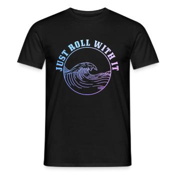Surfing Vintage Surfer Gift - Men's T-Shirt - black - Front - AI Model Male 178 light (178cm)