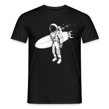 Surfing Astronaut Surfer Gift - Men's T-Shirt - black - Front - AI Model Male 178 light (178cm)
