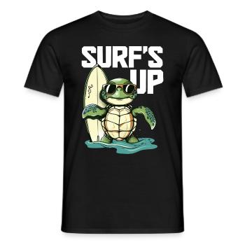 Surfen Schildkröte Surfer Geschenk - Männer T-Shirt - Schwarz - Vorne - AI Model Male 178 light (178cm)