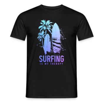Surfing Vintage Surfer Gift - Men's T-Shirt - black - Front - AI Model Male 178 light (178cm)
