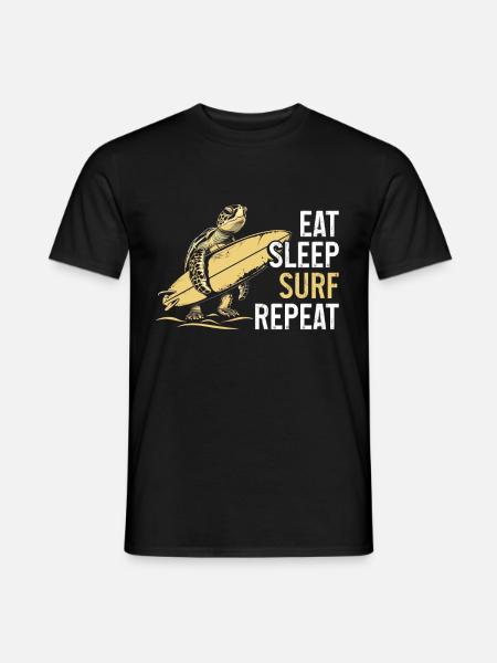 Turtle Surfing Surfer Gift - Men's T-Shirt - black