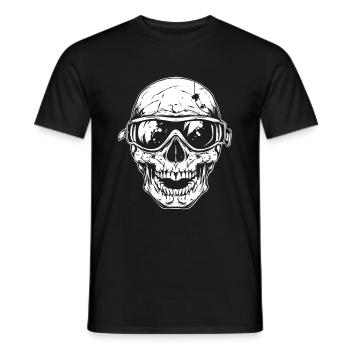 Ski Ski Goggles Skull - Men's T-Shirt - black - Front - AI Model Male 178 light (178cm)