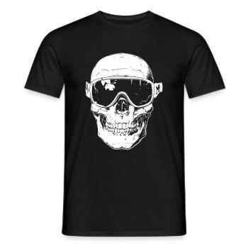 Ski Ski Goggles Skull - Men's T-Shirt - black - Front - AI Model Male 178 light (178cm)
