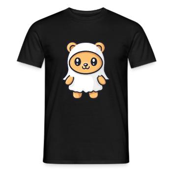Ours Halloween Bande dessinée Fantôme - T-shirt homme - noir - Devant - AI Model Male 178 light (178cm)
