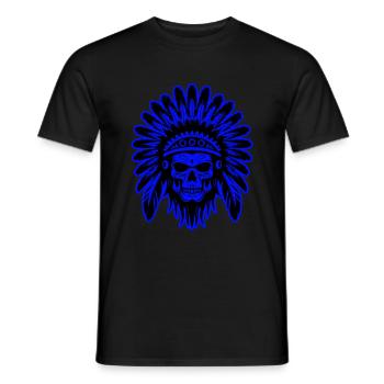 Crâne Apache Indien - T-shirt homme - noir - Devant - AI Model Male 178 light (178cm)