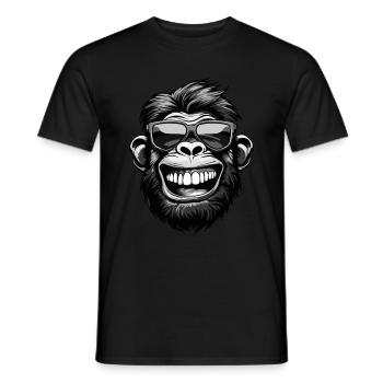 Monkey Head Funny Party - Men's T-Shirt - black - Front - AI Model Male 178 light (178cm)