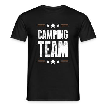 Camping Team - Männer T-Shirt - Schwarz - Vorne - AI Model Male 178 light (178cm)