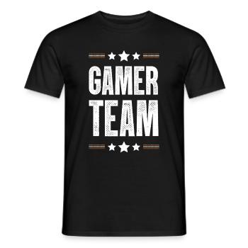 Gamer Team - Männer T-Shirt - Schwarz - Vorne - AI Model Male 178 light (178cm)