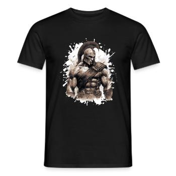 Spartan Muscles Gladiator Gym - Men's T-Shirt - black - Front - AI Model Male 178 light (178cm)