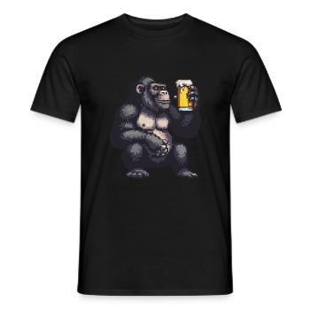Bière Gorilla Pixel - T-shirt homme - noir - Devant - AI Model Male 178 light (178cm)