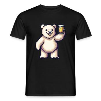 Bière Polar Bear Pixel - T-shirt homme - noir - Devant - AI Model Male 178 light (178cm)