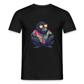 Gorille Bande Dessinée Drôle Été - T-shirt homme - noir - Devant - AI Model Male 178 light (178cm)