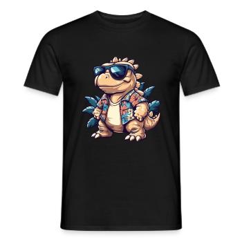Dinosaure stégosaure été - T-shirt homme - noir - Devant - AI Model Male 178 light (178cm)