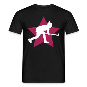 feldhockey silhouette stern - Männer T-Shirt - Schwarz - Vorne - AI Model Male 178 light (178cm)