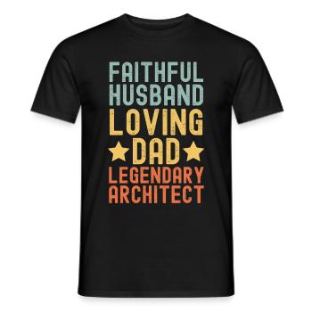Ehemann Vater Legendärer Architekt retro vintage - Männer T-Shirt - Schwarz - Vorne - AI Model Male 178 light (178cm)