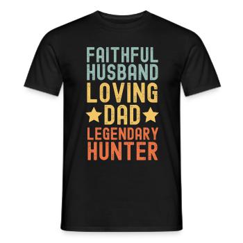 Mari Père Chasseur légendaire rétro vintage - T-shirt homme - noir - Devant - AI Model Male 178 light (178cm)