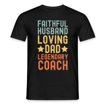 Husband Father Legendary trainer retro vintage - Men's T-Shirt - black - Front - AI Model Male 178 light (178cm)