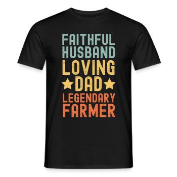 Mari Père Agriculteur légendaire rétro vintage - T-shirt homme - noir - Devant - AI Model Male 178 light (178cm)