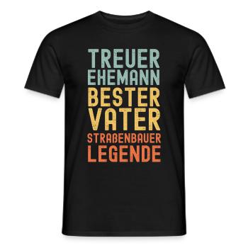 Ehemann Vater Straßenbauer Legende Retro Vintage - Männer T-Shirt - Schwarz - Vorne - AI Model Male 178 light (178cm)