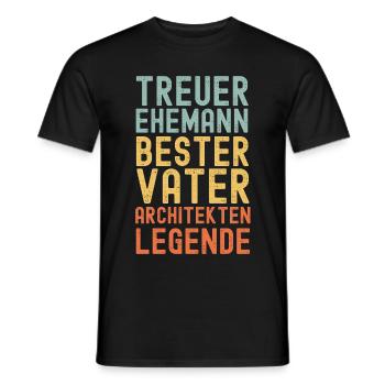 Ehemann Vater Legendärer Architekt retro vintage - Männer T-Shirt - Schwarz - Vorne - AI Model Male 178 light (178cm)