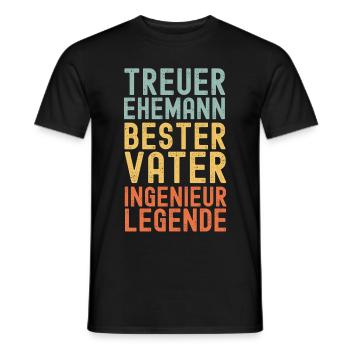 Ehemann Vater Legendärer Ingenieur - Männer T-Shirt - Schwarz - Vorne - AI Model Male 178 light (178cm)