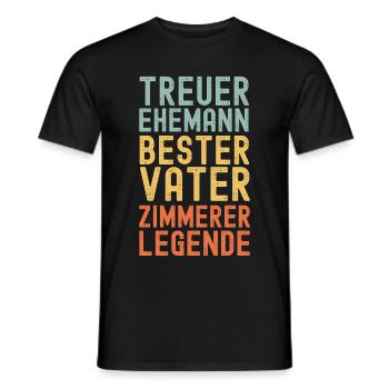 Ehemann Vater Zimmerer Legende Retro Vintage - Männer T-Shirt - Schwarz - Vorne - AI Model Male 178 light (178cm)