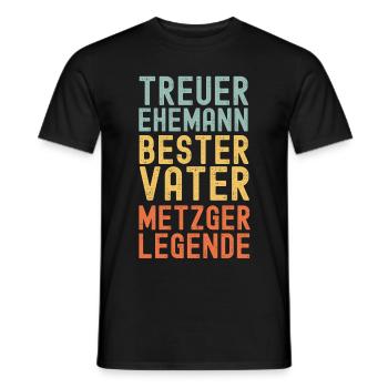 Ehemann Vater Legendärer Metzger retro vintage - Männer T-Shirt - Schwarz - Vorne - AI Model Male 178 light (178cm)