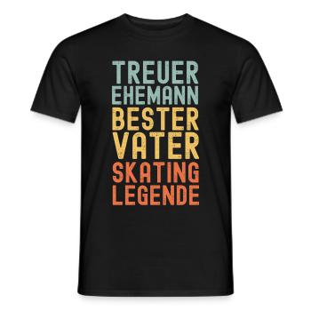 Ehemann Vater Skater Legende Retro Skateboard - Männer T-Shirt - Schwarz - Vorne - AI Model Male 178 light (178cm)