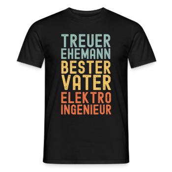Ehemann Vater Elektroingenieur Retro Vintage - Männer T-Shirt - Schwarz - Vorne - AI Model Male 178 light (178cm)