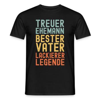 Ehemann Vater Legendärer Lackierer Maler retro - Männer T-Shirt - Schwarz - Vorne - AI Model Male 178 light (178cm)