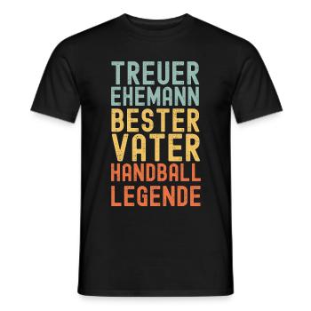 Ehemann Vater Handball Legende Retro Vintage - Männer T-Shirt - Schwarz - Vorne - AI Model Male 178 light (178cm)