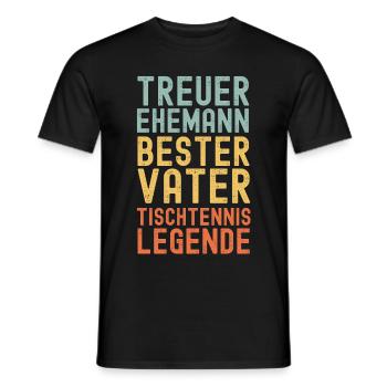 Ehemann Vater Tischtennis Legende Retro Vintage - Männer T-Shirt - Schwarz - Vorne - AI Model Male 178 light (178cm)
