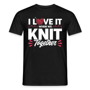 Amateurs de tricot Fil Tricot Tricot Cadeau - T-shirt homme - noir - Devant - AI Model Male 178 light (178cm)