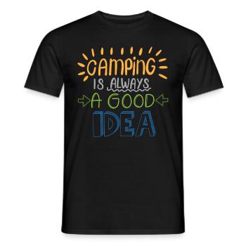 Camping Idea - Männer T-Shirt - Schwarz - Vorne - AI Model Male 178 light (178cm)