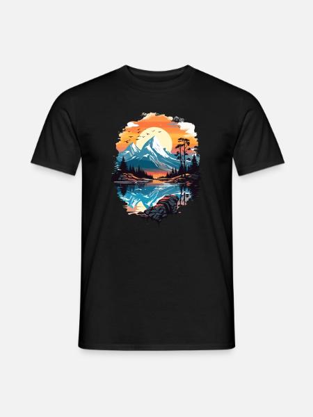 Natur Berg Panorama - Männer T-Shirt - Schwarz