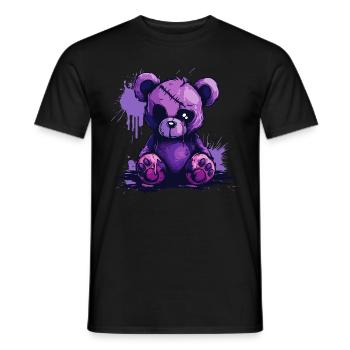 Ours en peluche effrayant mignon - T-shirt homme - noir - Devant - AI Model Male 178 light (178cm)