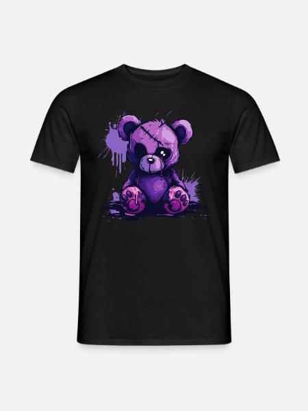 Cute Creepy Teddy Bear - Men's T-Shirt - black