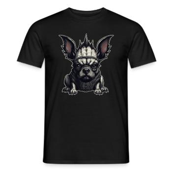Bouledogue français gothique - T-shirt homme - noir - Devant - AI Model Male 178 light (178cm)