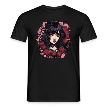Emo Gothique Fraises Fille - T-shirt homme - noir - Devant - AI Model Male 178 light (178cm)