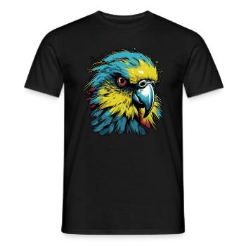 Perruche ondulée - T-shirt homme - noir - Devant - AI Model Male 178 light (178cm)