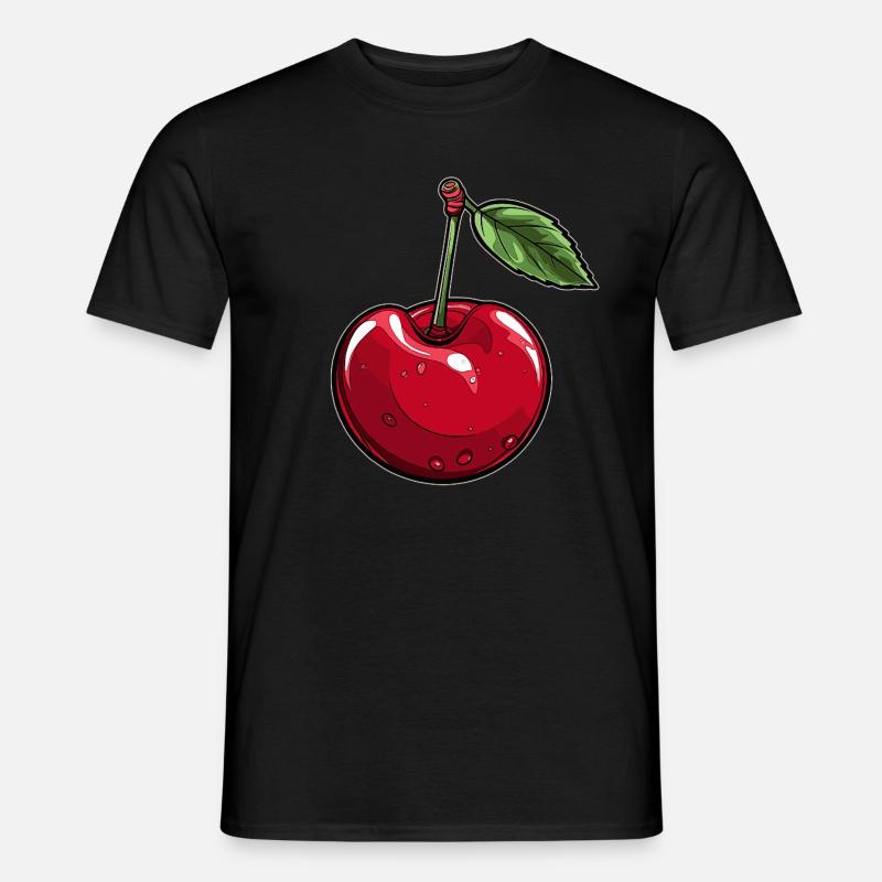 Rote Cherry Kirsche - Männer T-Shirt - Schwarz