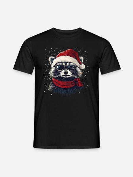 raton laveur de Noël - T-shirt homme - noir